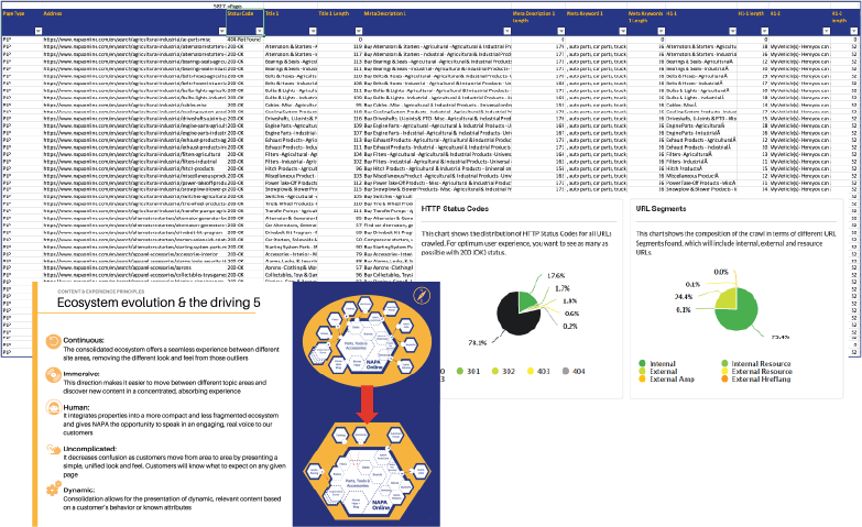Content Audit and recommendations example.