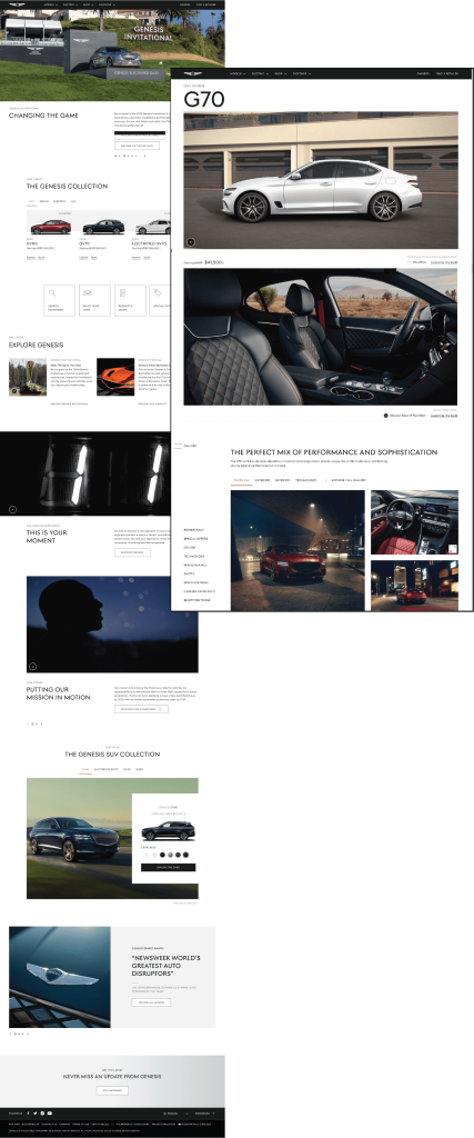 Genesis.com screenshots.